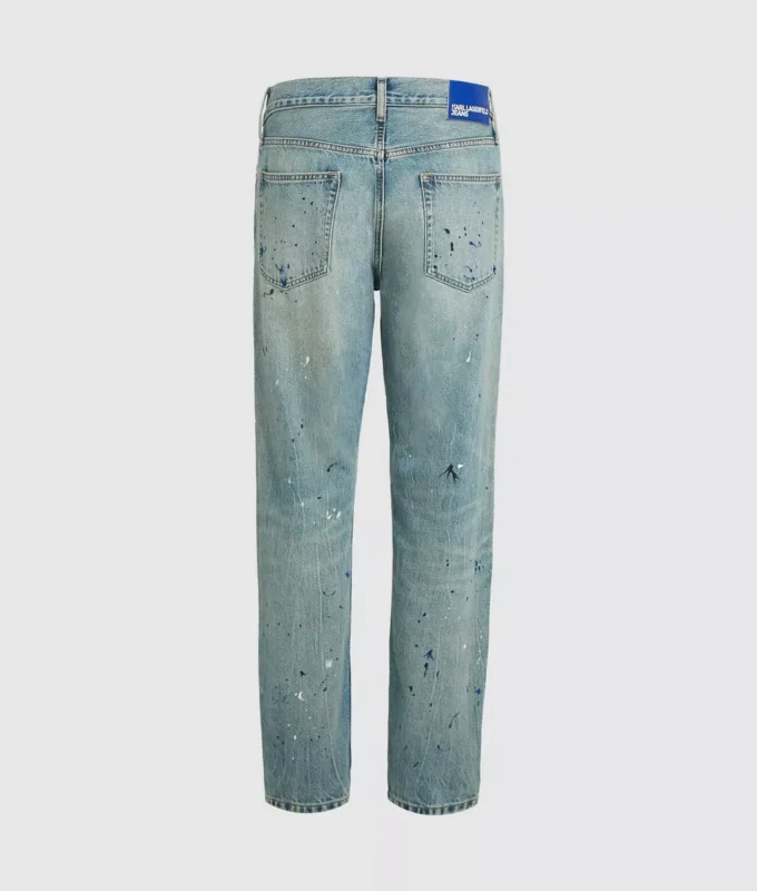 Tapered jeans med färgstänk