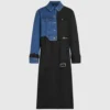 Trenchcoat med denimpaneler Trenchcoat med denimpaneler
