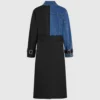 Trenchcoat med denimpaneler Trenchcoat med denimpaneler