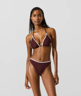 Triangelbikinitopp med vågig kant