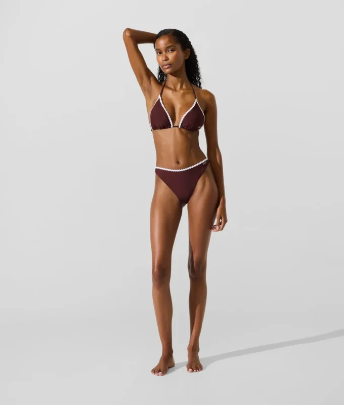 Triangelbikinitopp med vågig kant