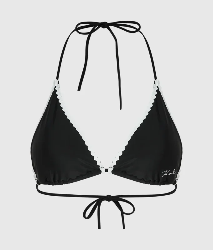 Triangelbikinitopp med vågig kant Triangelbikinitopp med vågig kant