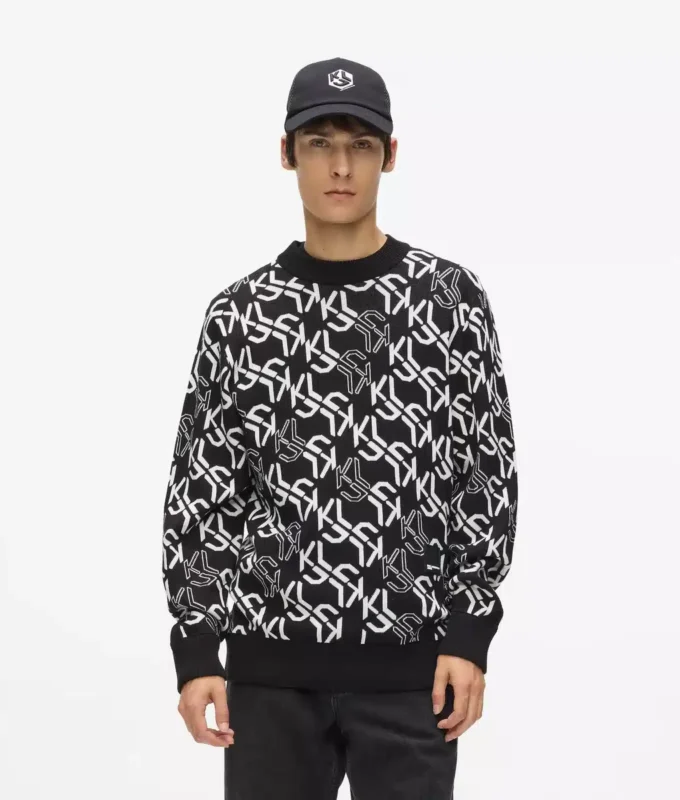 Tröja med monogram över hela ytan Tröja med monogram över hela ytan