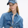 Tvåfärgad keps i ljus denim