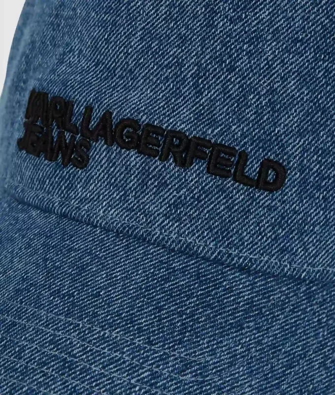 Tvåfärgad keps i ljus denim