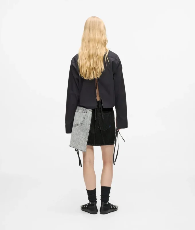 Tvåfärgad minikjol i denim Tvåfärgad minikjol i denim
