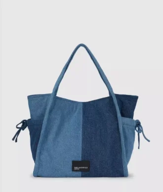 Tvåfärgad shopper i denim