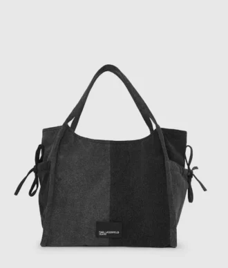 Tvåfärgad shopper i denim