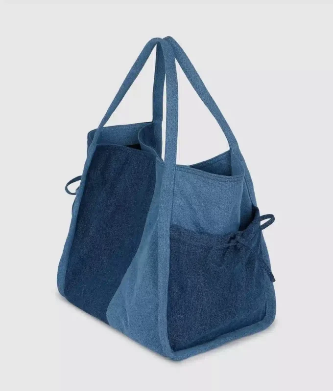 Tvåfärgad shopper i denim Tvåfärgad shopper i denim