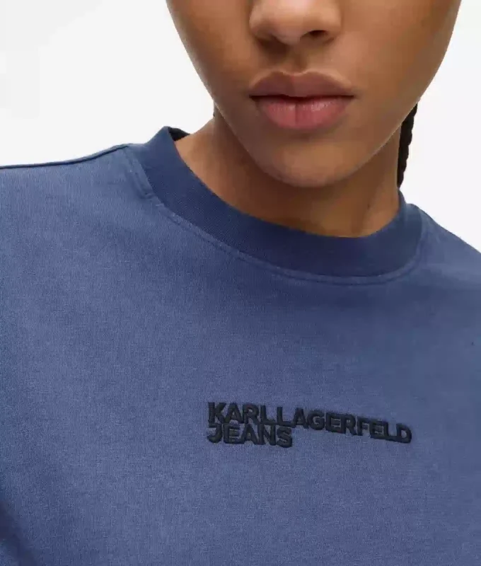 Tvättad T-shirt med logo Tvättad T-shirt med logo