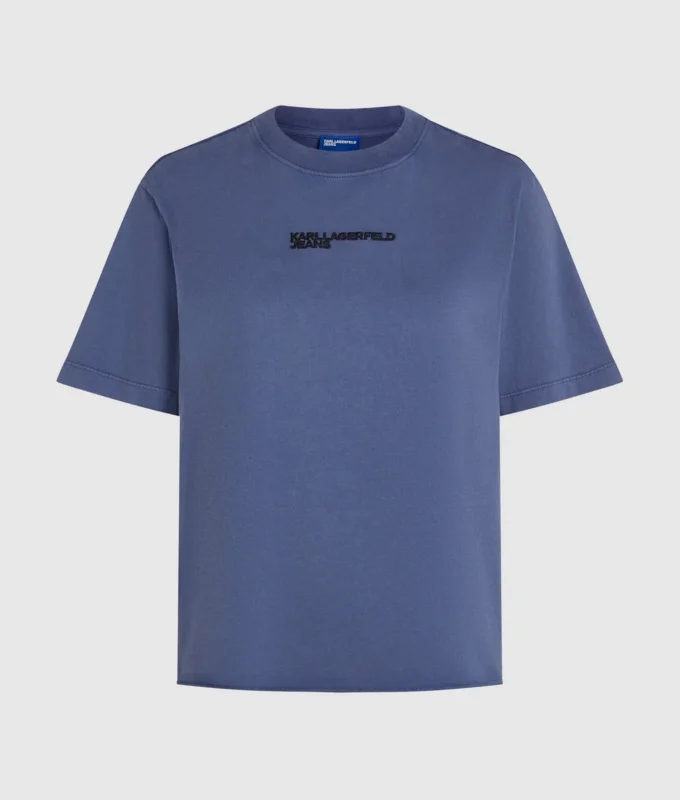 Tvättad T-shirt med logo Tvättad T-shirt med logo