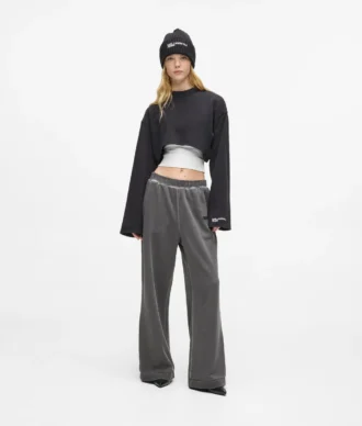 Tvättade sweatpants med vida ben Tvättade sweatpants med vida ben