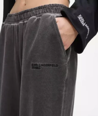 Tvättade sweatpants med vida ben Tvättade sweatpants med vida ben