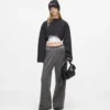 Tvättade sweatpants med vida ben Tvättade sweatpants med vida ben