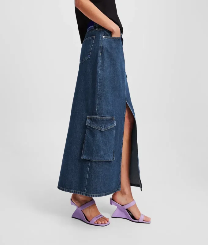 UTILITY DENIM MAXI SKIRT UTILITY DENIM MAXI SKIRT
