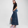 UTILITY DENIM MAXI SKIRT UTILITY DENIM MAXI SKIRT