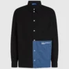 Över skjorta med denimpaneler