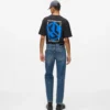 Vintage-tvättade raka jeans Vintage-tvättade raka jeans