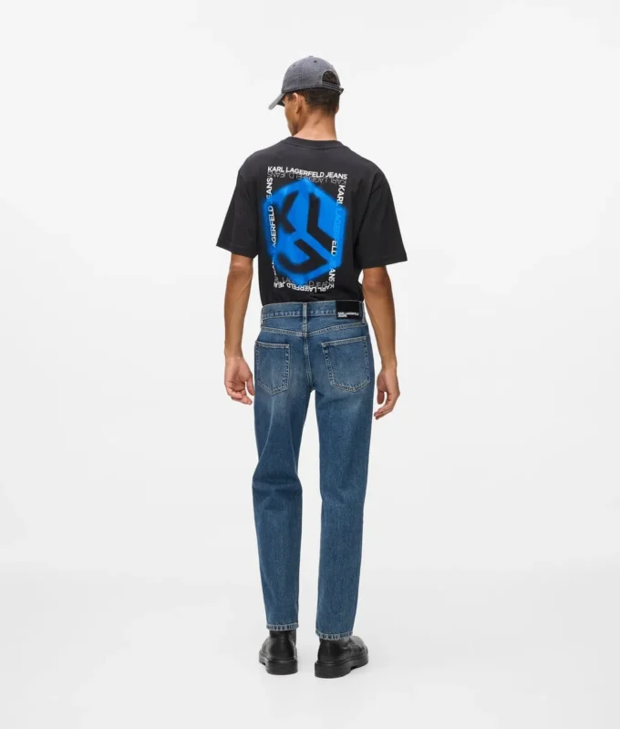 Vintage-tvättade raka jeans Vintage-tvättade raka jeans