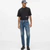 Vintage-tvättade raka jeans Vintage-tvättade raka jeans