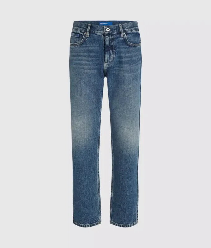 Vintage-tvättade raka jeans Vintage-tvättade raka jeans