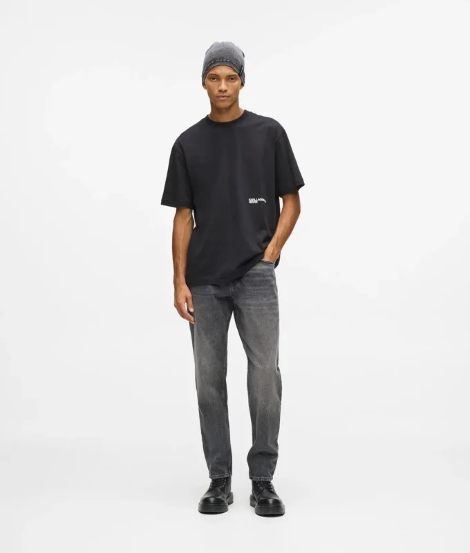 Vintage-tvättade tapered jeans Vintage-tvättade tapered jeans