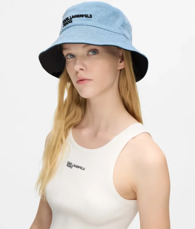 Vändbar bucket hat i denim Vändbar bucket hat i denim