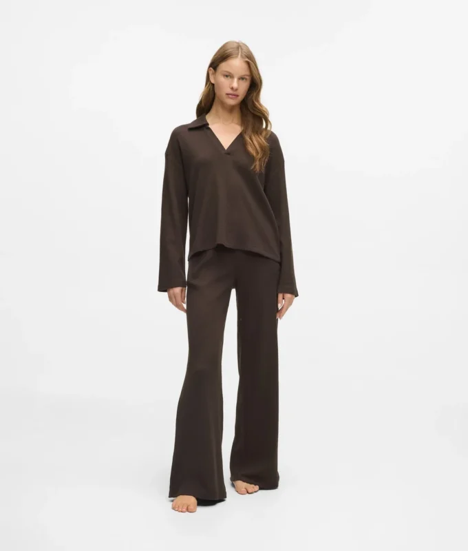 Waffle loungewear polotröja Waffle loungewear polotröja